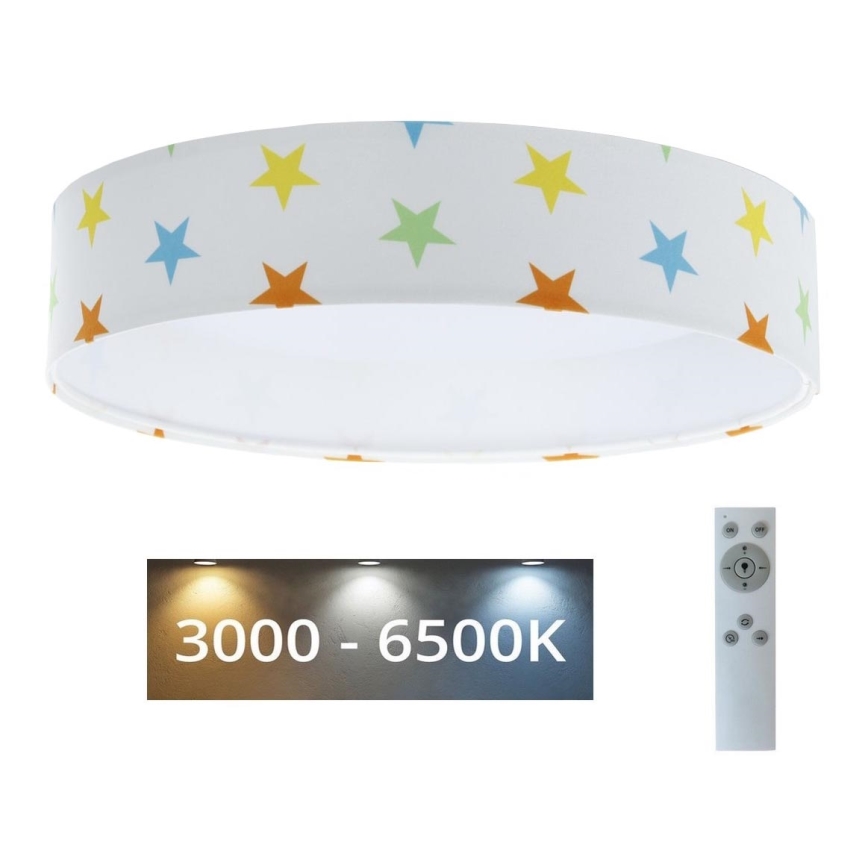 Dimmbare LED-Deckenleuchte SMART GALAXY KIDS LED/24W/230V 3000-6500K Sterne bunt + Fernbedienung