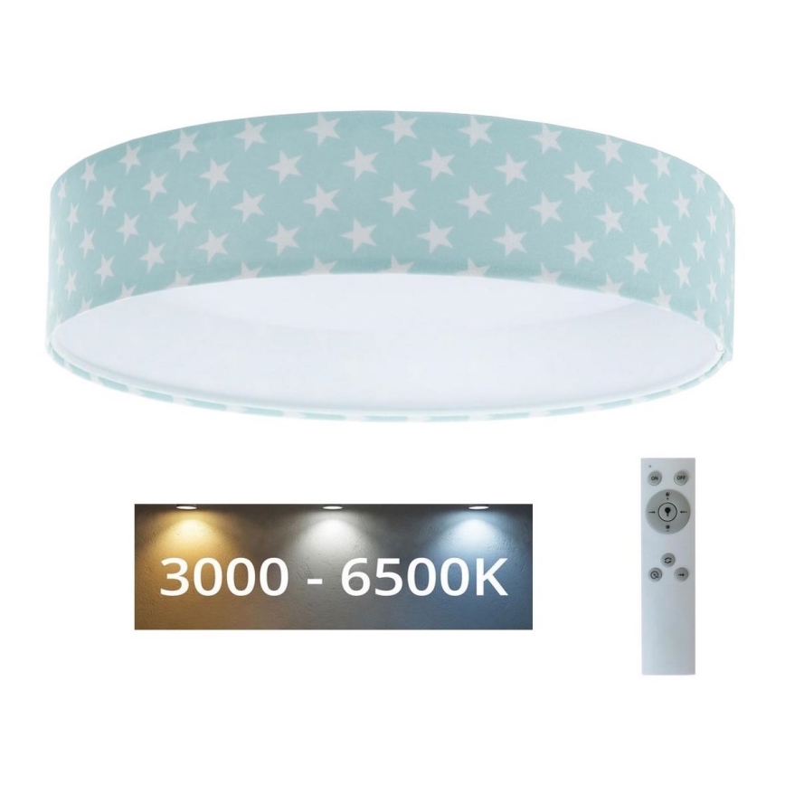 Dimmbare LED-Deckenleuchte SMART GALAXY KIDS LED/24W/230V 3000-6500K Sterne grün/weiß + Fernbedienung