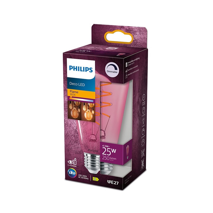 Dimmbare LED-Glühbirne DECO Philips ST64 E27/4,5W/230V 1800K