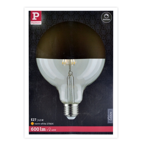 Paulmann 28679 Dimmbare mit spiegelnder, Beleu E27/6,5W/230V sphärischer LED-Glühbirne – Abdeckung |
