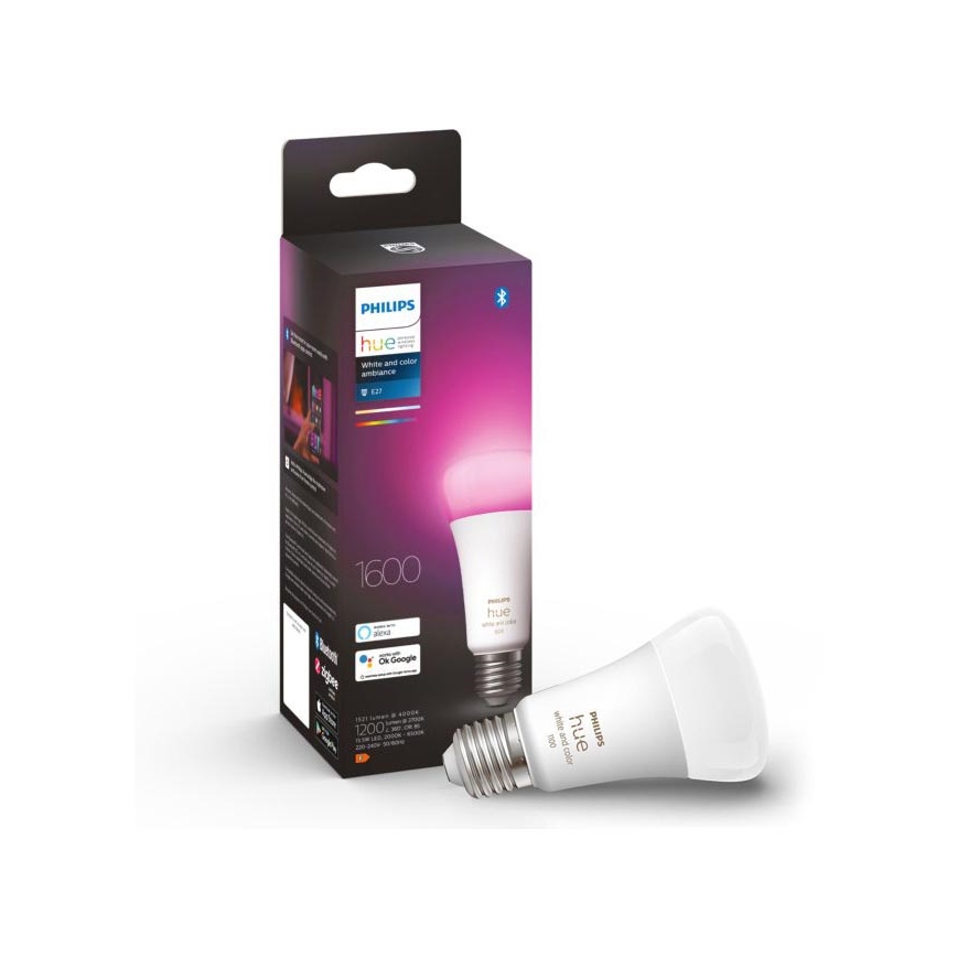 Dimmbare LED-Glühbirne Philips Hue Weiß und Farbe Ambiance A67 E27/13,5W/230V 2000-6500K