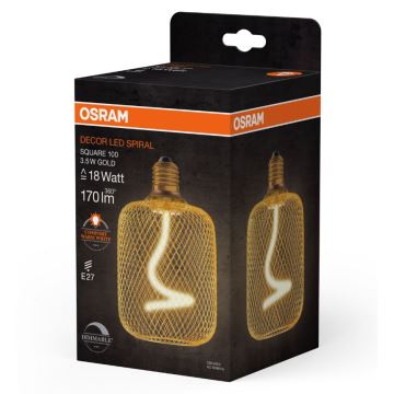 Dimmbare LED-Glühlampe DECOR FILAMENT E27/3,5W/230V 1800K golden - Osram