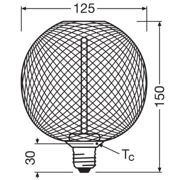 Dimmbare LED-Glühlampe DECOR  FILAMENT G125 E27/3,5W/230V 1800K schwarz - Osram