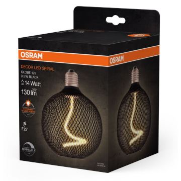 Dimmbare LED-Glühlampe DECOR FILAMENT G125 E27/3,5W/230V 1800K schwarz - Osram