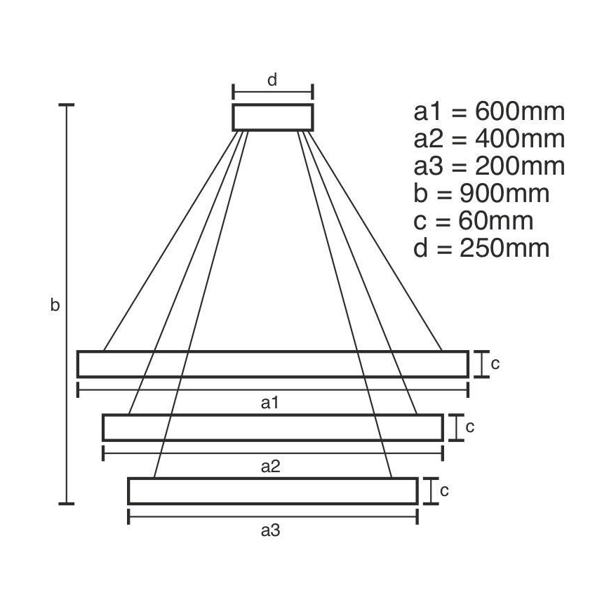 Dimmbare LED-Hängeleuchte an Schnur LED/165W/230V 3000-6500K + Fernbedienung