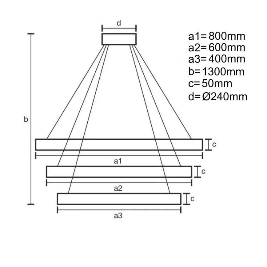 Dimmbare LED-Hängeleuchte an Schnur LED/250W/230V 3000-6500K + Fernbedienung