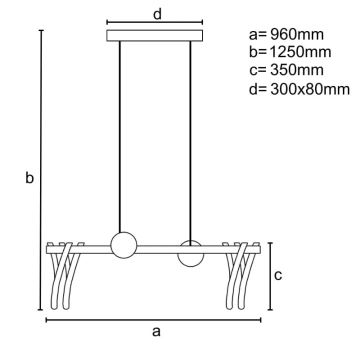 Dimmbare LED-Hängeleuchte an Stange LED/105W/230V 3000-6500K + Fernbedienung