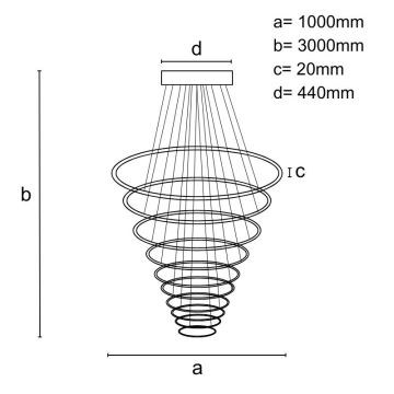 Dimmbare LED-Hängeleuchte LED/370W/230V 3000-6500K + Fernbedienung