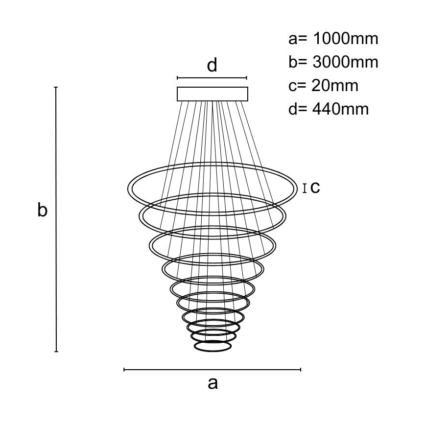 Dimmbare LED-Hängeleuchte LED/370W/230V 3000-6500K + Fernbedienung