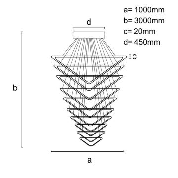 Dimmbare LED-Hängeleuchte LED/385W/230V 3000-6500K + Fernbedienung