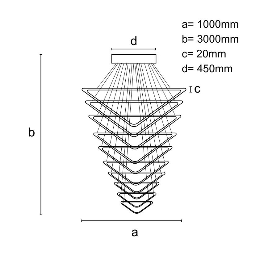 Dimmbare LED-Hängeleuchte LED/385W/230V 3000-6500K + Fernbedienung