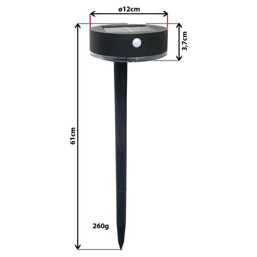 Dimmbare LED-Solarleuchte mit Sensor 2-in-1 LED/3,7V IP44