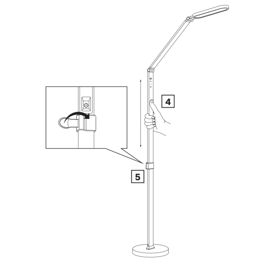 Dimmbare LED-Stehleuchte mit Touch-Funktion FERRARA LED/13W/230V 3000/4000/6000K schwarz