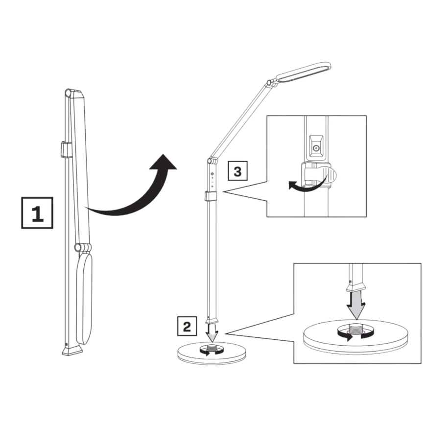 Dimmbare LED-Stehleuchte mit Touch-Funktion FERRARA LED/13W/230V 3000/4000/6000K weiß