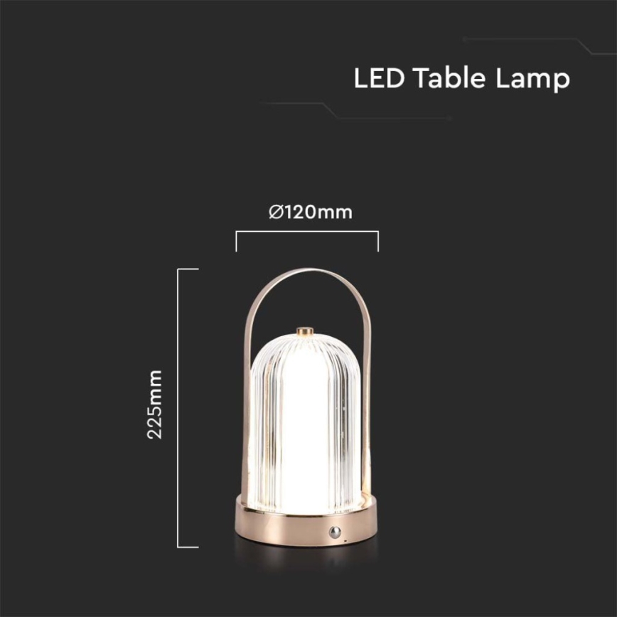 Dimmbare aufladbare LED-Touch-Tischleuchte LED/1W/5V 3000-6000K 1800 mAh golden