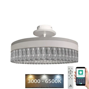 Dimmbarer LED-Kristall-Aufbaukronleuchter LED/75W/230V 3000-6500K weiß + Fernbedienung