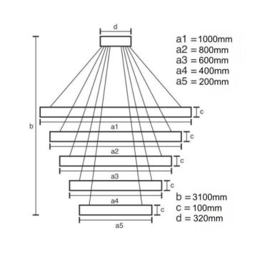 Dimmbarer LED-Kristall-Kronleuchter an Schnur LED/195W/230V 3000-6500K + Fernbedienung