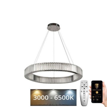 Dimmbarer LED-Kristall-Kronleuchter an Schnur LED/50W/230V 3000-6500K Chrom + Fernbedienung