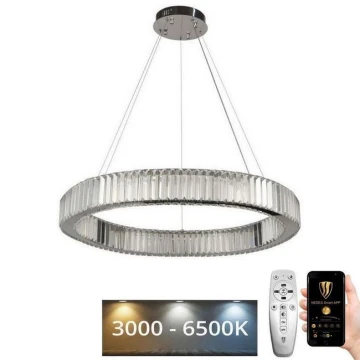 Dimmbarer LED-Kristall-Kronleuchter an Schnur LED/50W/230V 3000-6500K Chrom + Fernbedienung