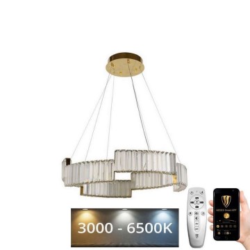 Dimmbarer LED-Kristallkronleuchter an Schnur LED/40W/230V 3000-6500K golden + Fernbedienung
