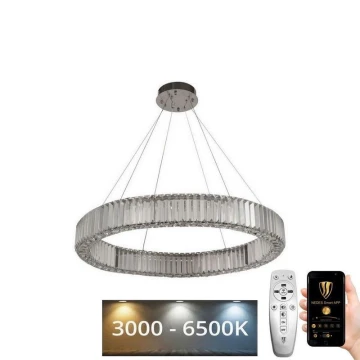 Dimmbarer LED-Kristallkronleuchter an Schnur LED/50W/230V 3000-6500K Chrom + Fernbedienung