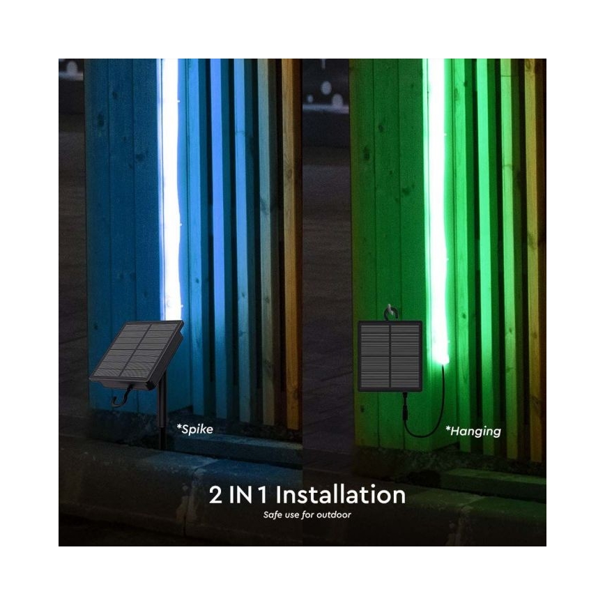 Dimmbarer LED-RGB-Solarstreifen LED/1,2W/3,7V IP67 5m + Fernbedienung