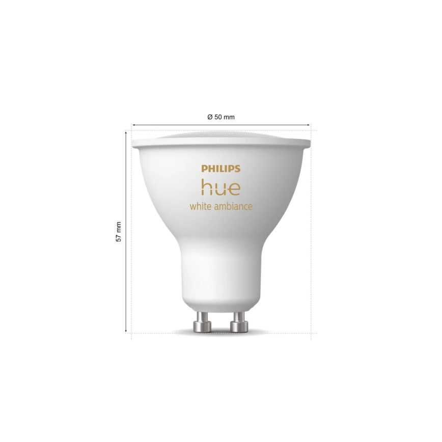 Dimmbares LED-Leuchtmittel Philips Hue WHITE AMBIANCE GU10/4,2W/230V 2200-6500K