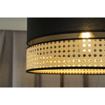 Duolla - Aufbauleuchte DOUBLE RATTAN 1xE27/15W/230V schwarz/beige