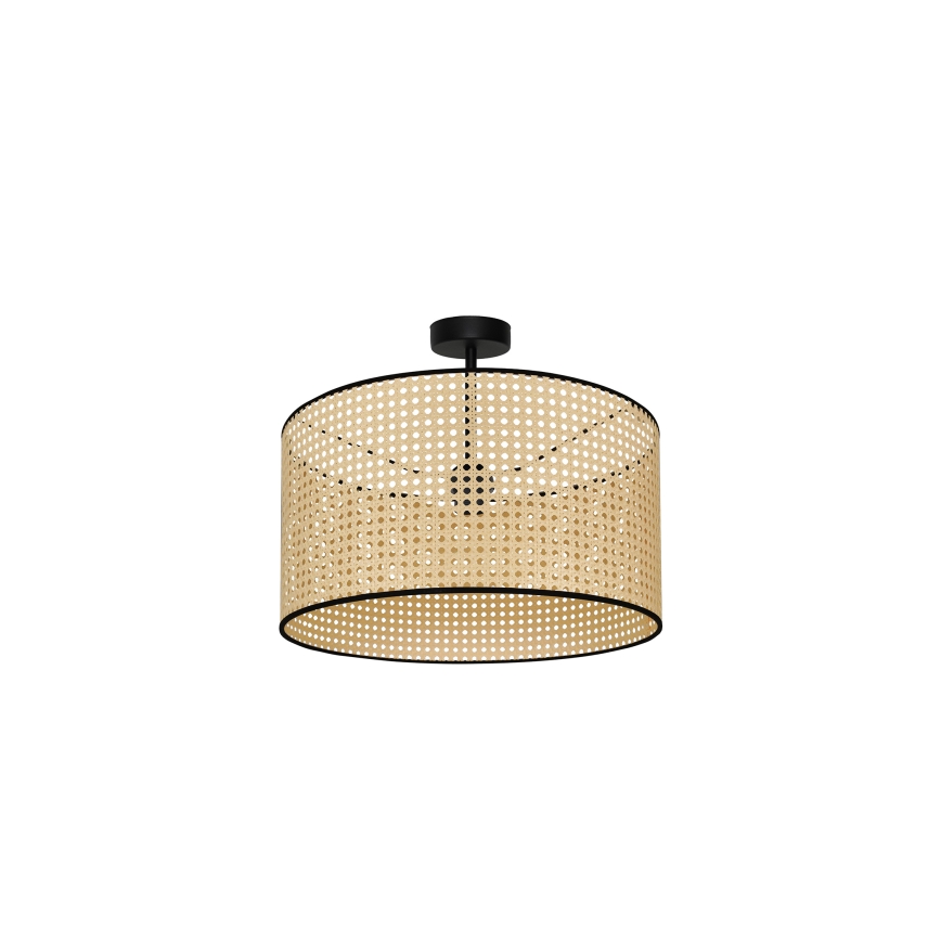 Duolla - Aufbauleuchte ROLLER RATTAN 1xE27/15W/230V beige/schwarz