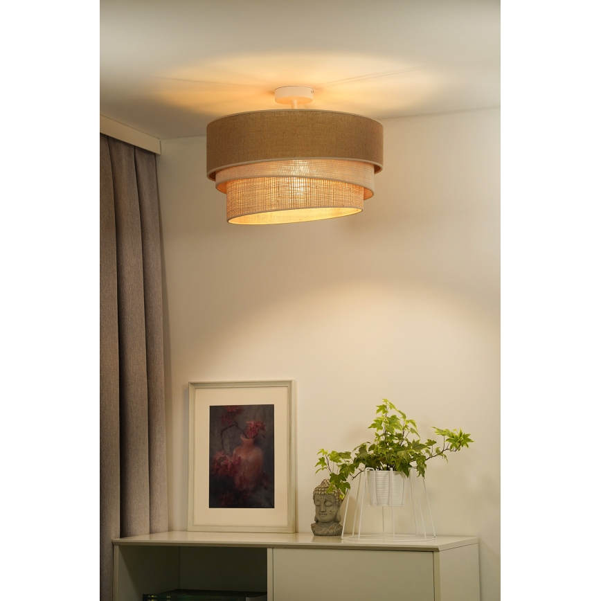 Duolla - Aufbauleuchte YUTE TRIO 1xE27/15W/230V d 45 cm braun/grau/beige