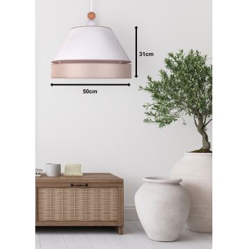 Duolla - Hängeleuchte an Schnur AVIGNON 1xE27/15W/230V d 50 cm weiß/beige