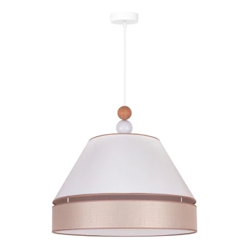 Duolla - Hängeleuchte an Schnur AVIGNON 1xE27/15W/230V d 60 cm weiß/beige