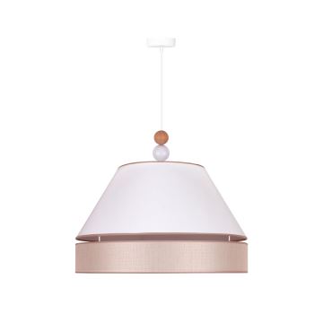 Duolla - Hängeleuchte an Schnur AVIGNON 1xE27/15W/230V d 60 cm weiß/beige