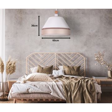 Duolla - Hängeleuchte an Schnur AVIGNON 1xE27/15W/230V d 60 cm weiß/beige