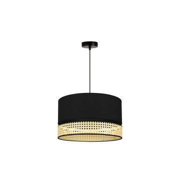 Duolla - Hängeleuchte an Schnur DOUBLE RATTAN 1xE27/15W/230V schwarz/beige