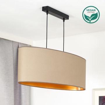 Duolla - Hängeleuchte an Schnur OVAL VEGAN 2xE27/15W/230V beige