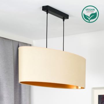 Duolla - Hängeleuchte an Schnur OVAL VEGAN 2xE27/15W/230V cremefarben