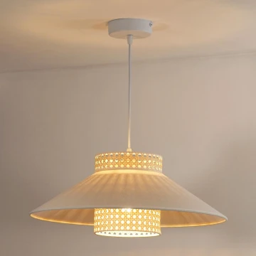 Duolla - Hängeleuchte an Schnur RIO RATTAN 1xE27/15W/230V beige/Rattan