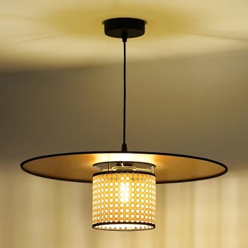 Duolla - Hängeleuchte an Schnur TOKYO RATTAN 1xE27/15W/230V golden/Rattan