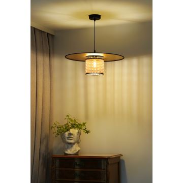 Duolla - Hängeleuchte an Schnur TOKYO RATTAN 1xE27/15W/230V golden/Rattan