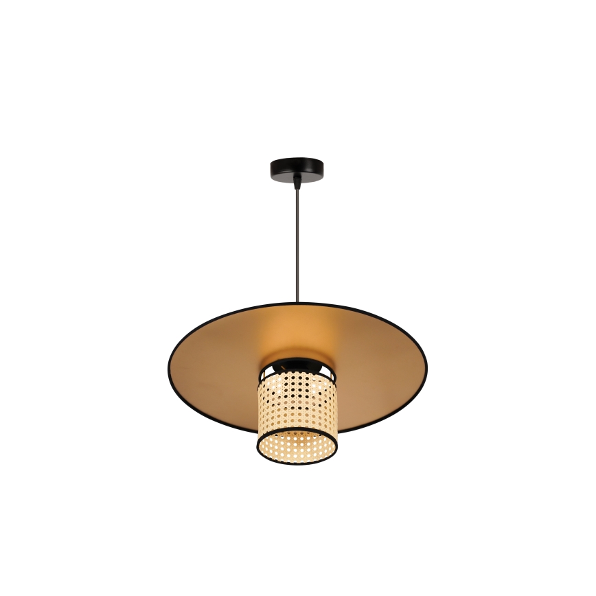 Duolla - Hängeleuchte an Schnur TOKYO RATTAN 1xE27/15W/230V golden/Rattan