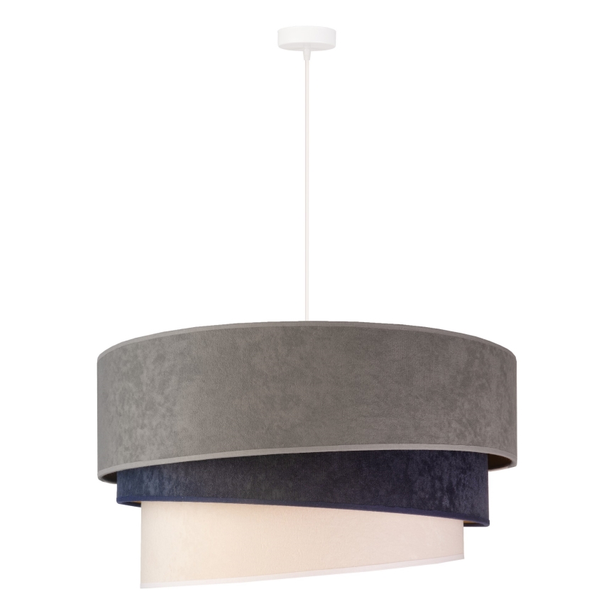 Duolla - Kronleuchter an Schnur DEVON 1xE27/40W/230V grau/blau/beige