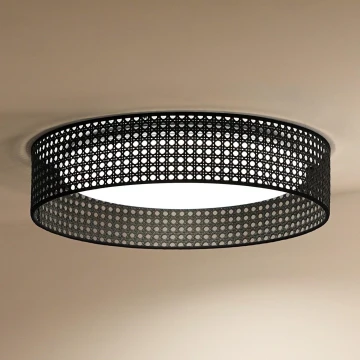 Duolla - LED-Deckenleuchte ROLLER RATTAN LED/24W/230V schwarz