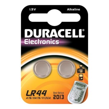 Duracell - 2 Stk. Alkalibatterie LR44/A76 1,5V 150 mAh