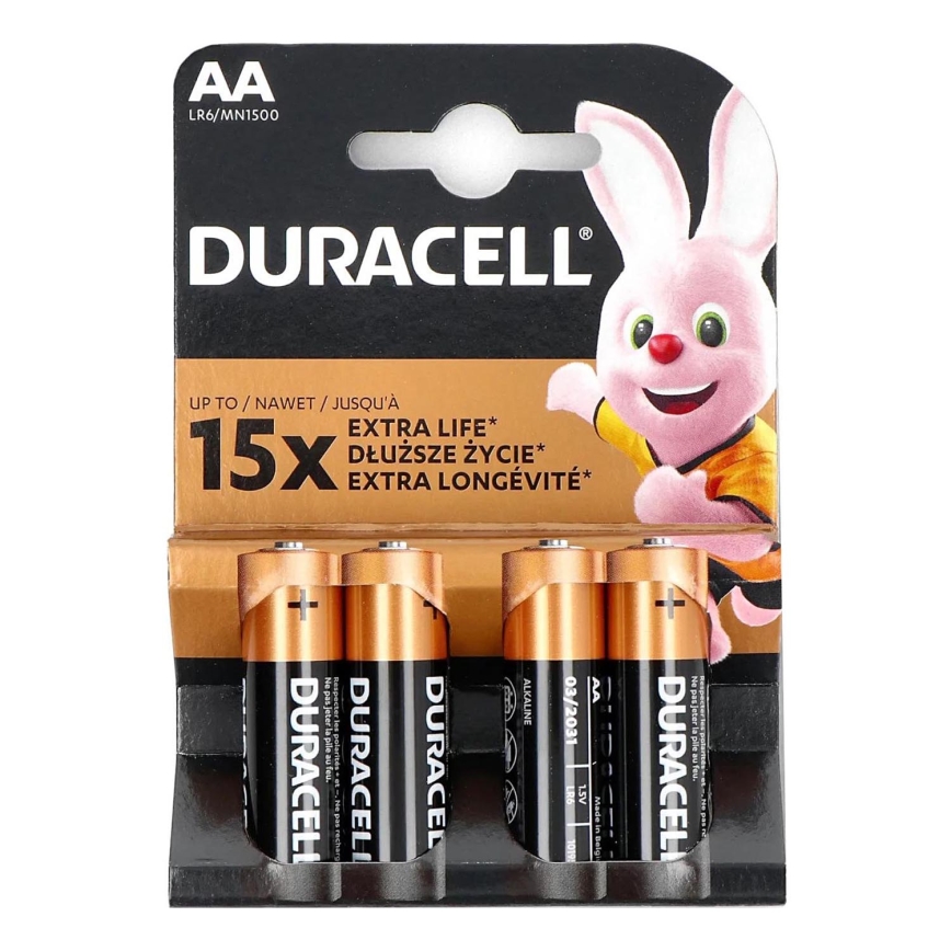 Duracell - 4 Stk. Alkalibatterie Basic LR06/AA 1,5V 2650 mAh