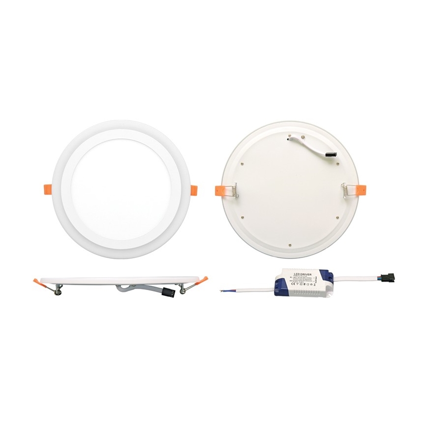 LED Einbauleuchte DUO LED/18W/230V + LED/6W