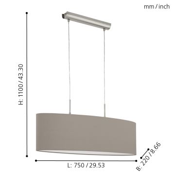 Eglo - Kronleuchter am Kabel 2xE27/60W/230V