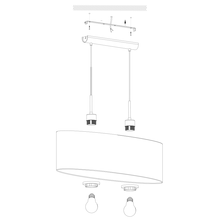 Eglo - Kronleuchter am Kabel 2xE27/60W/230V