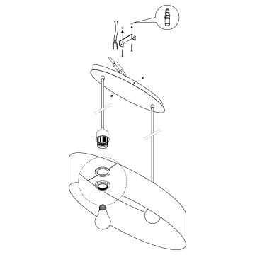 Eglo - Kronleuchter am Kabel 2xE27/60W/230V