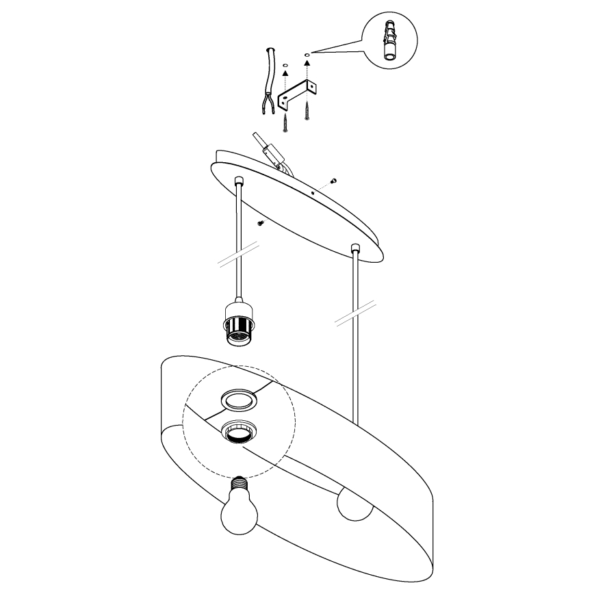 Eglo - Kronleuchter am Kabel 2xE27/60W/230V